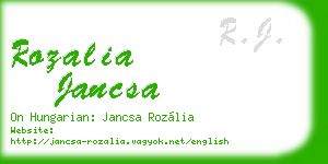 rozalia jancsa business card